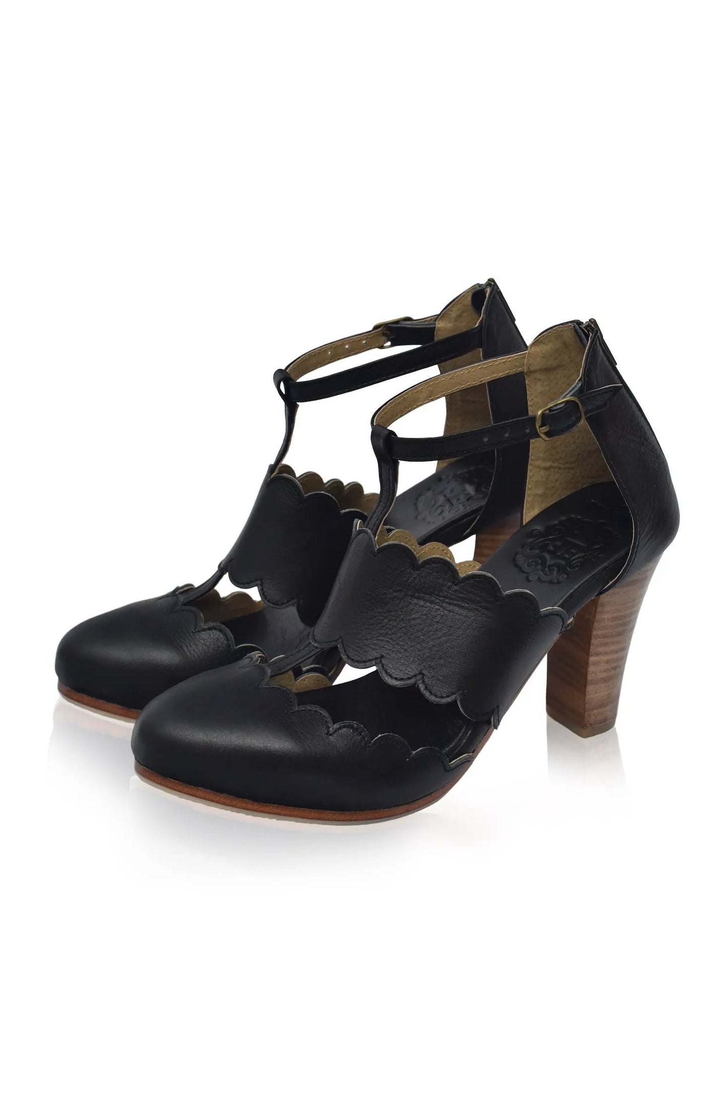 Incognito T-Strap Leather Heels by ELF