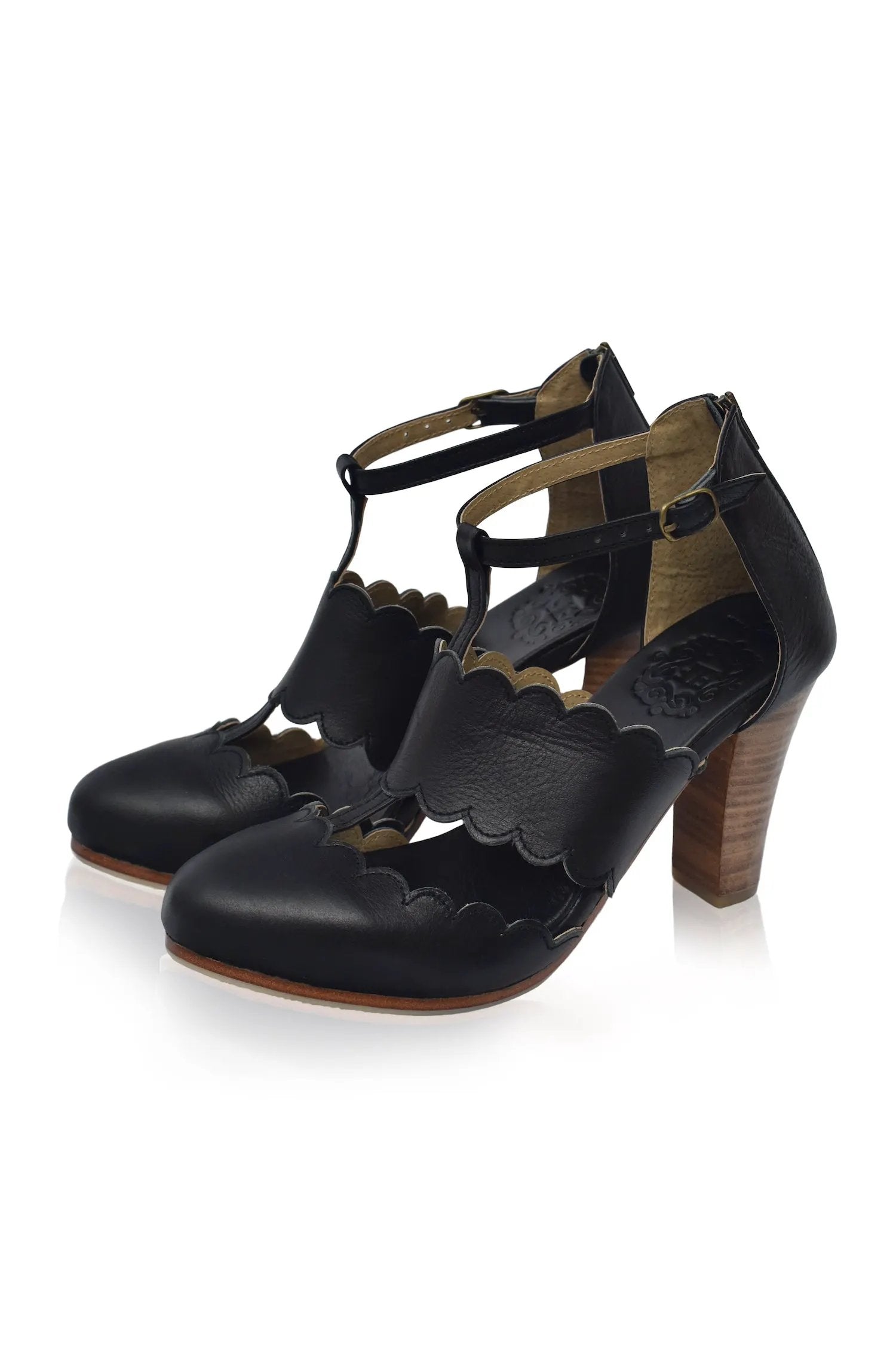 Incognito T-Strap Leather Heels by ELF