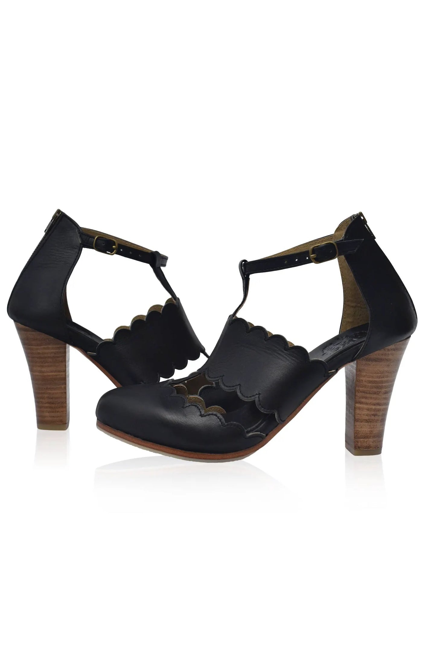 Incognito T-Strap Leather Heels by ELF
