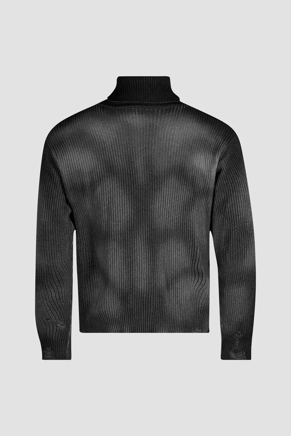 Distressed Sculpted Muscle Knit Turtleneck by Hideout