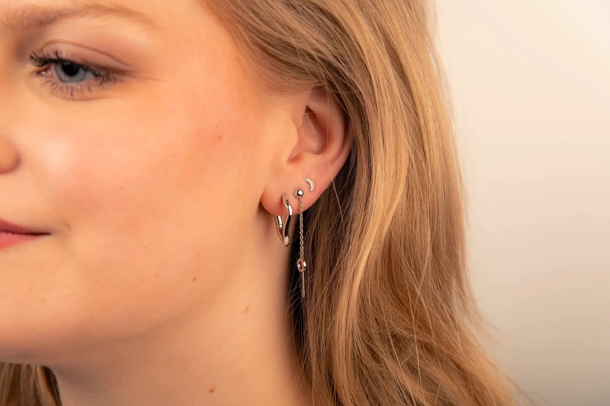 Oorhangers met circel en staafje aan ketting Zilver JE040S by Jwls4u