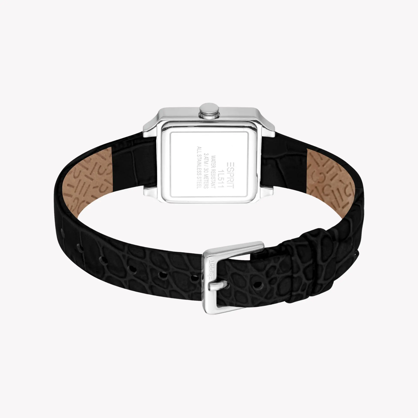 Esprit Women's Stainless/Leather, Silver/Black | Es1l511l0015 by ESPRIT