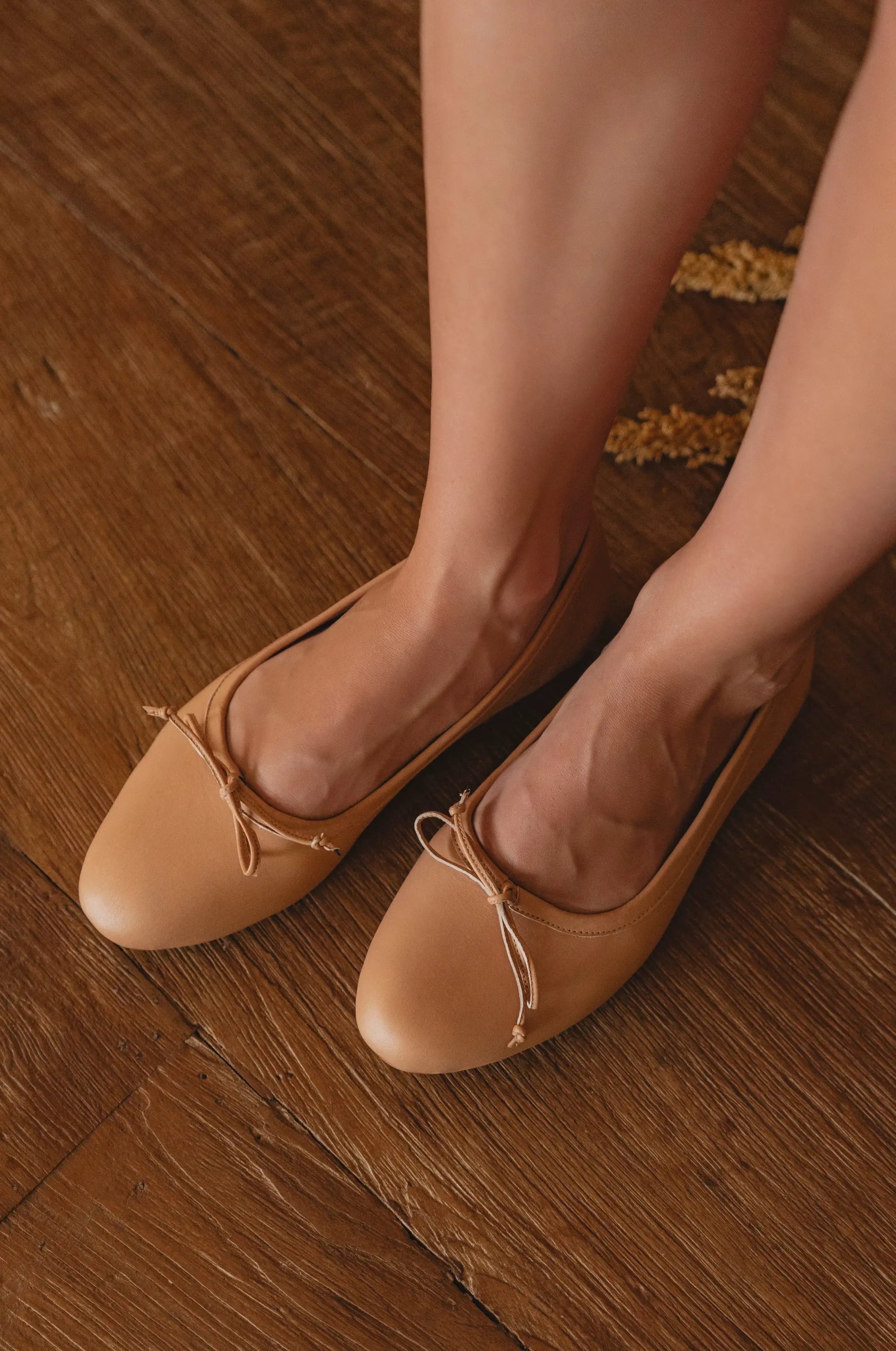 Elaria Bow Leather Ballet Flats by ELF
