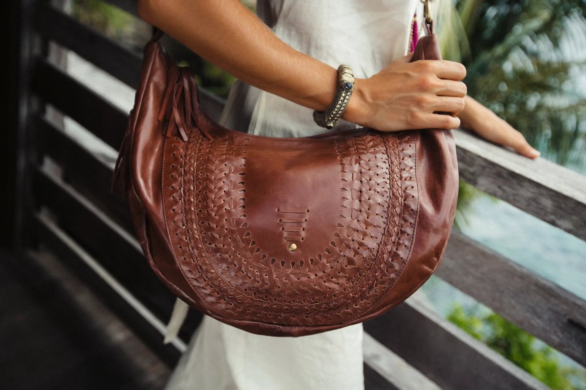 Elysian Coast Leather Crossbody Bag by ELF