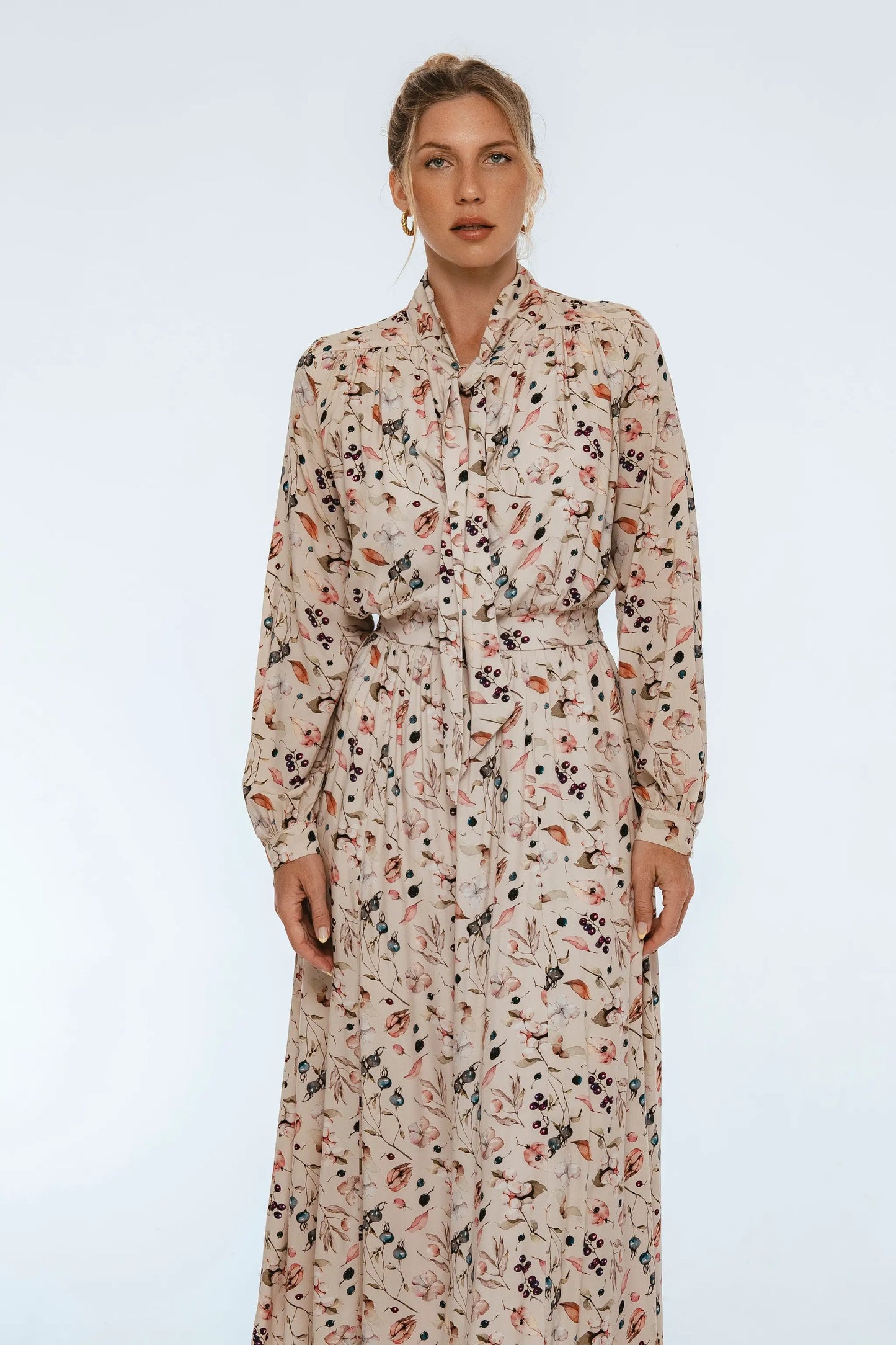 Evelina Long Sleeve Midi Dress by ELF