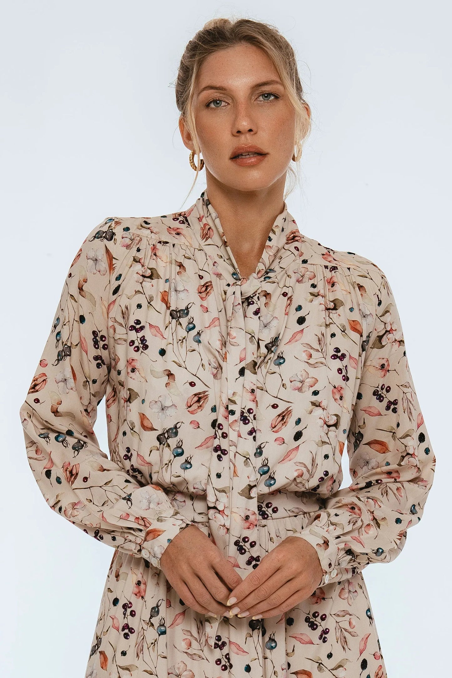 Evelina Long Sleeve Midi Dress by ELF
