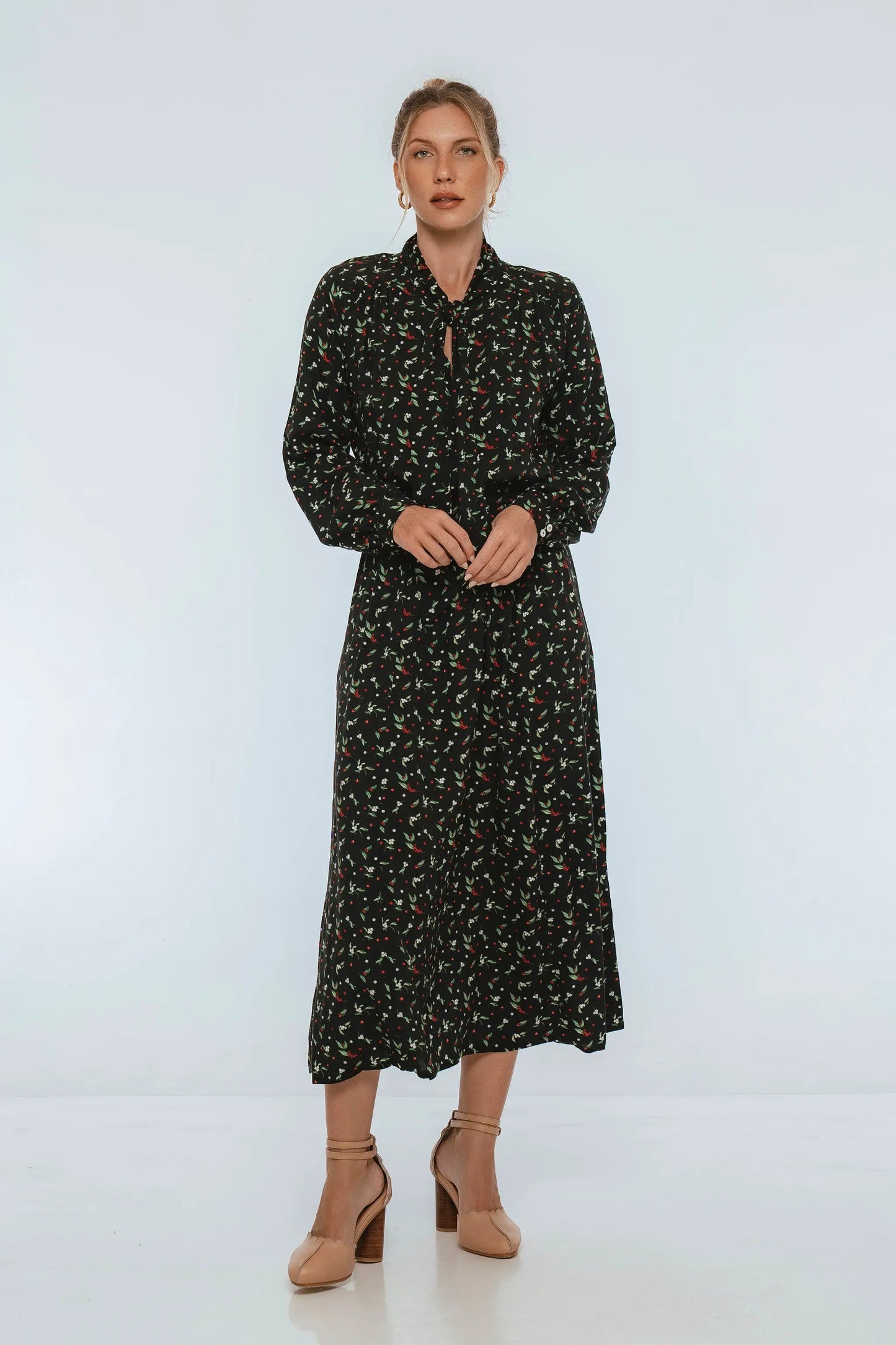 Evelina Long Sleeve Midi Dress by ELF