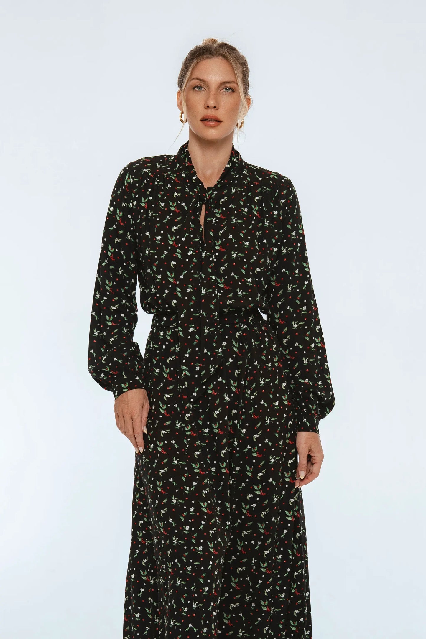 Evelina Long Sleeve Midi Dress by ELF