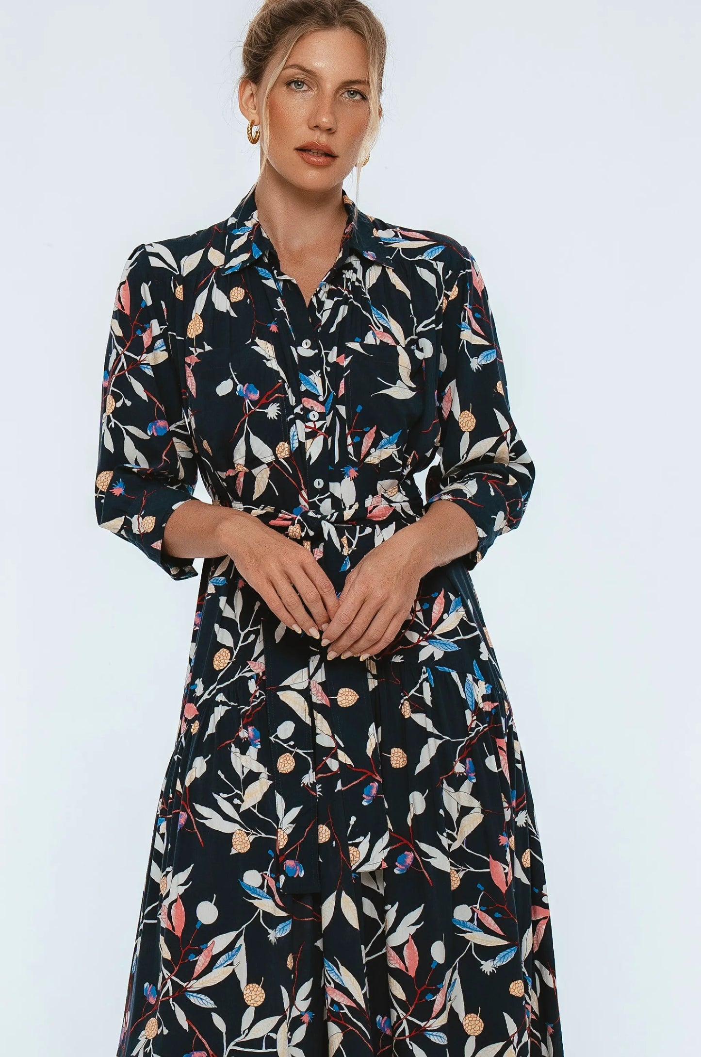 Evelina Long Sleeve Midi Dress by ELF