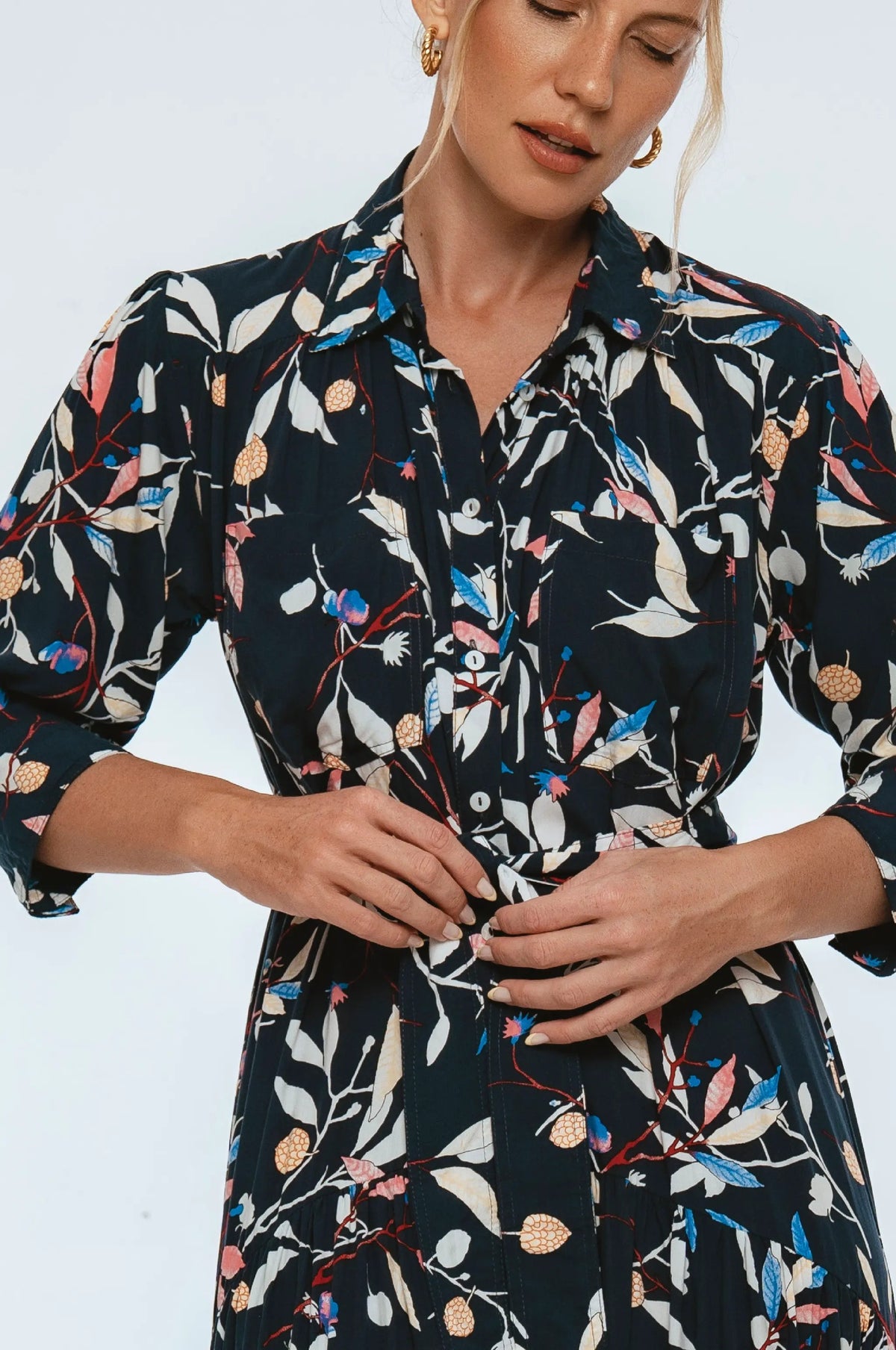 Colette Long Sleeve Shirt Dress by ELF