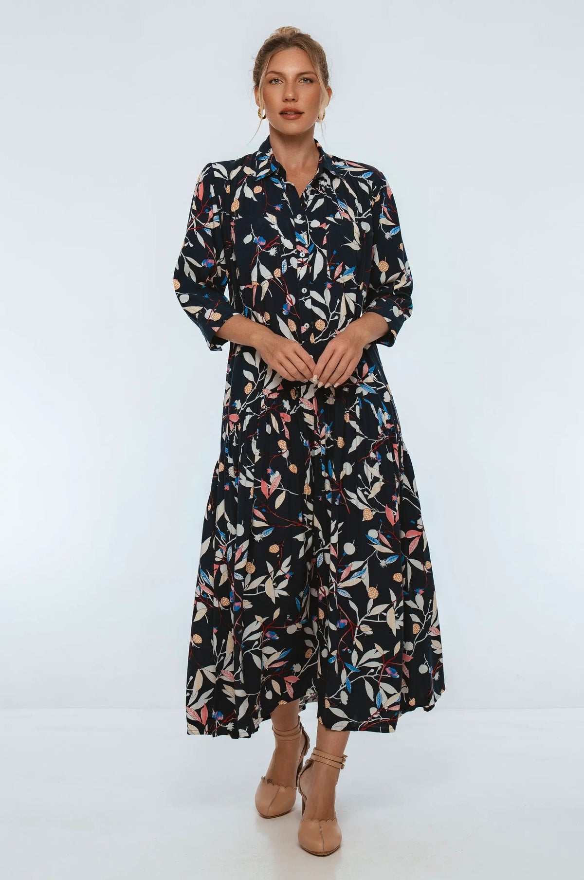 Colette Long Sleeve Shirt Dress by ELF