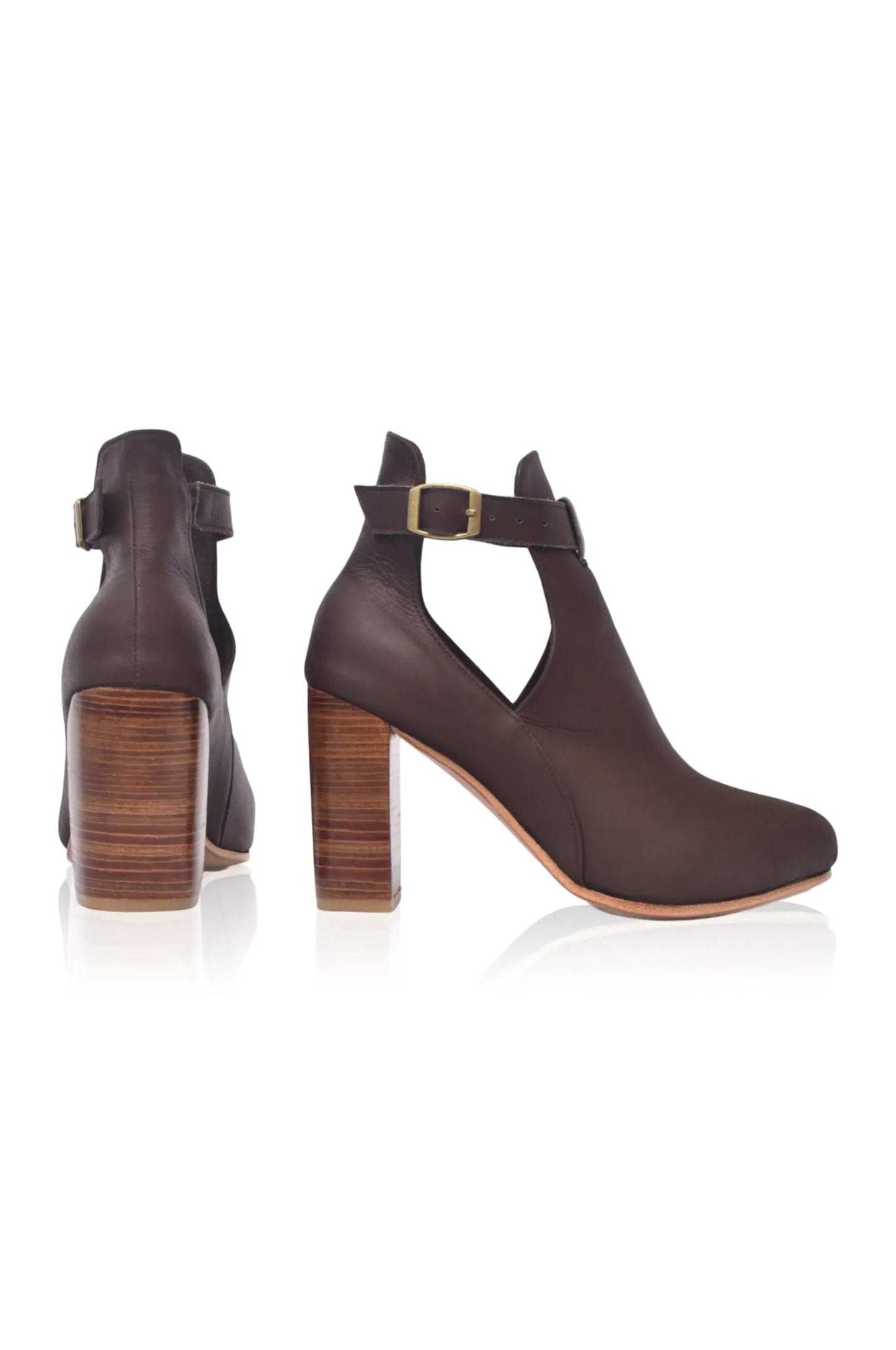 Everlast Wooden Heel Leather Booties by ELF