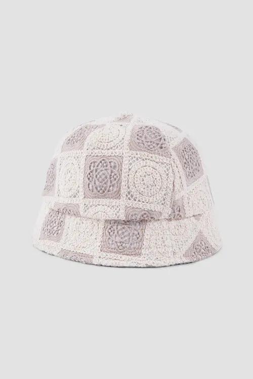 Flower Pattern Crochet Bucket Hat by Hideout