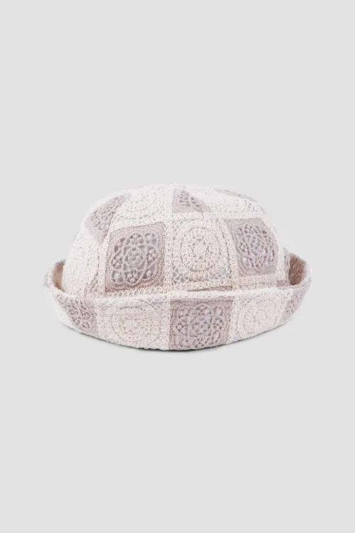 Flower Pattern Crochet Bucket Hat by Hideout