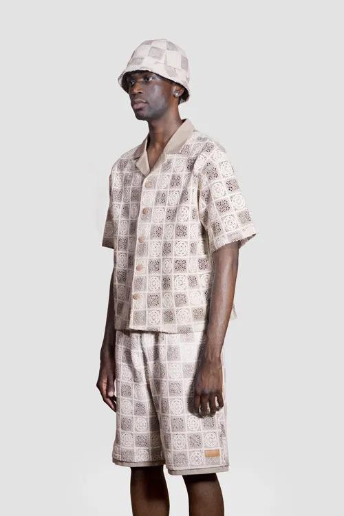 Flower Pattern Crochet Bucket Hat by Hideout