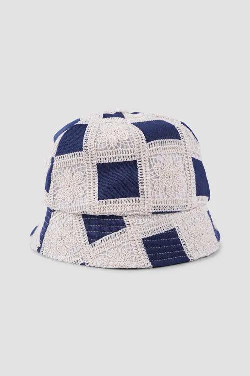 Flower Pattern Crochet Bucket Hat by Hideout