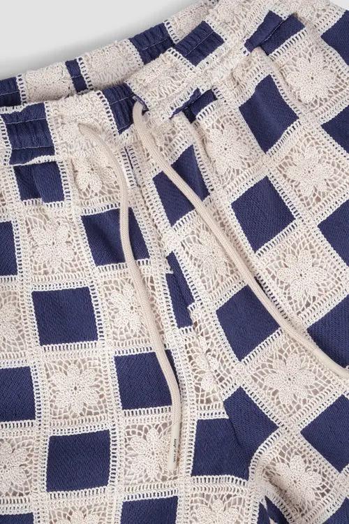 Flower Pattern Crochet Shorts by Hideout