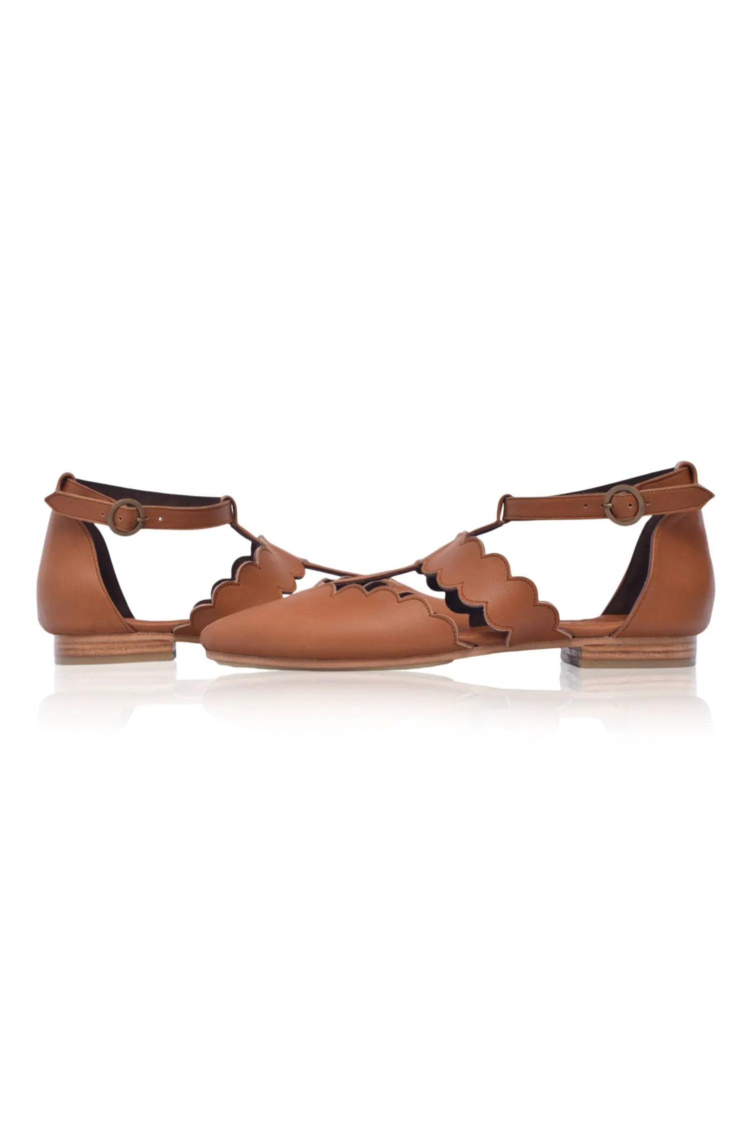 Gardenia Scalloped Pointed Toe Flats by ELF