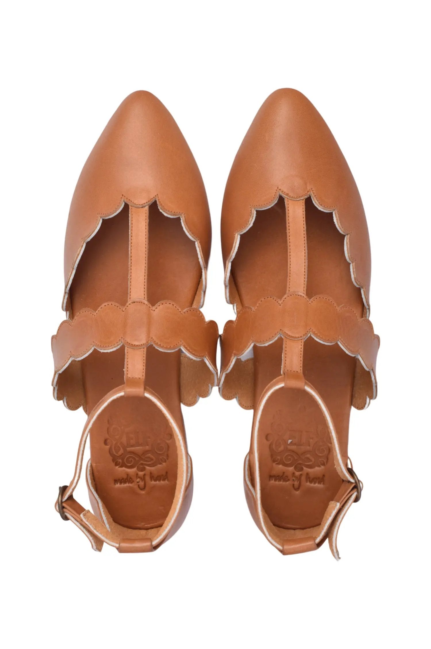 Gardenia Scalloped Pointed Toe Flats by ELF