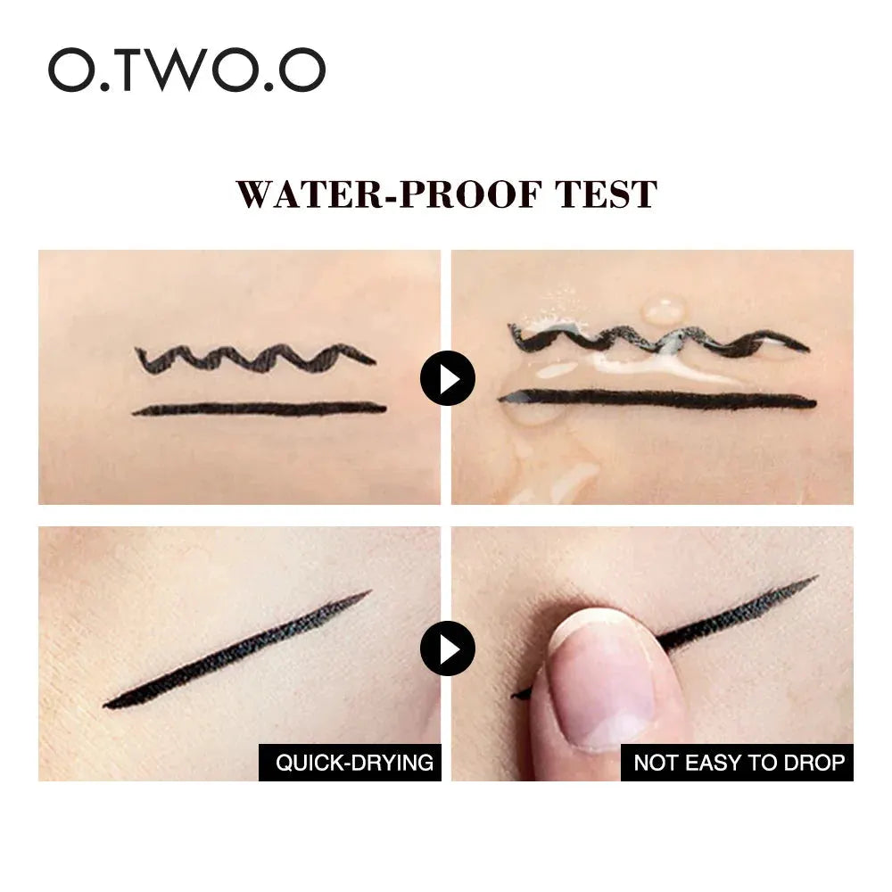 O.TWO.O Eyeliner Stamp Black Liquid Eyeliner Pen Waterproof Fast Dry Double-ended Eye Liner Pencil Make-up for Women Cosmetics by O.TWO.O Official Store