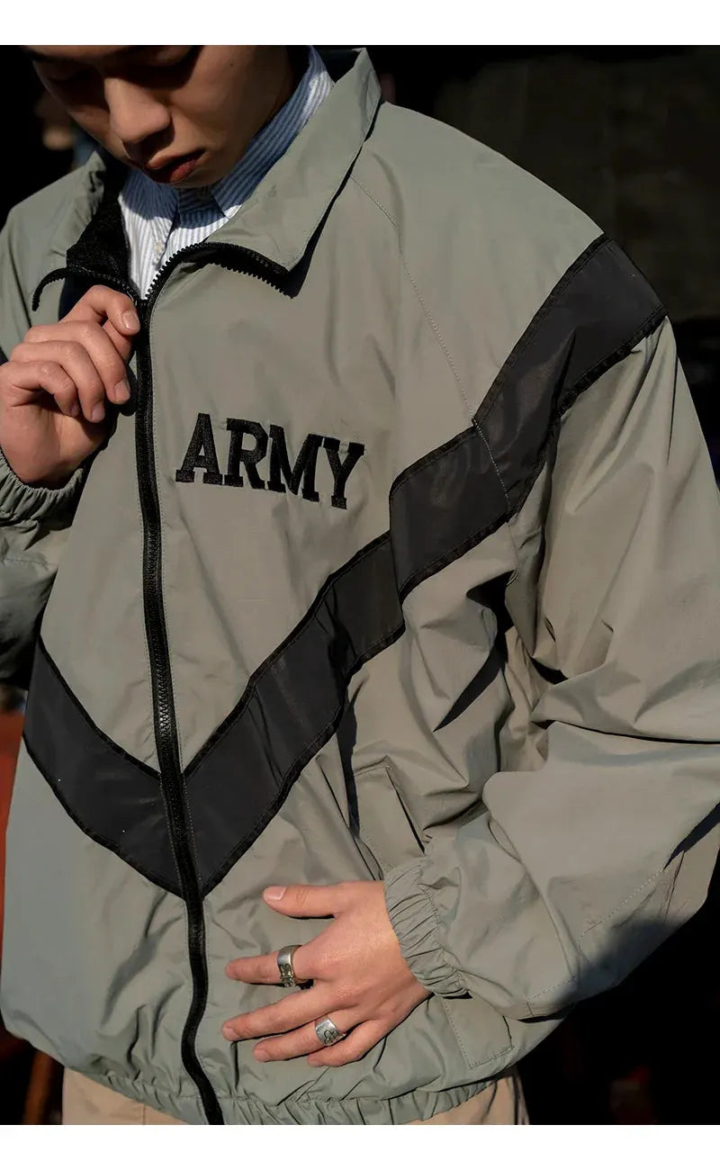 US Army Reflective Windbreaker Training Sports Jacket Water Resistant PT Jacket Msn by Vimost Shop