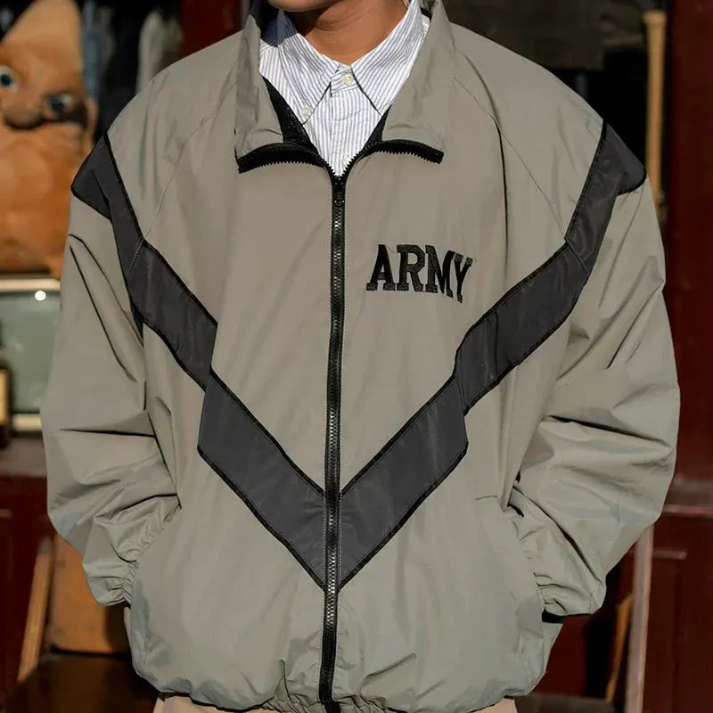 US Army Reflective Windbreaker Training Sports Jacket Water Resistant PT Jacket Msn by Vimost Shop