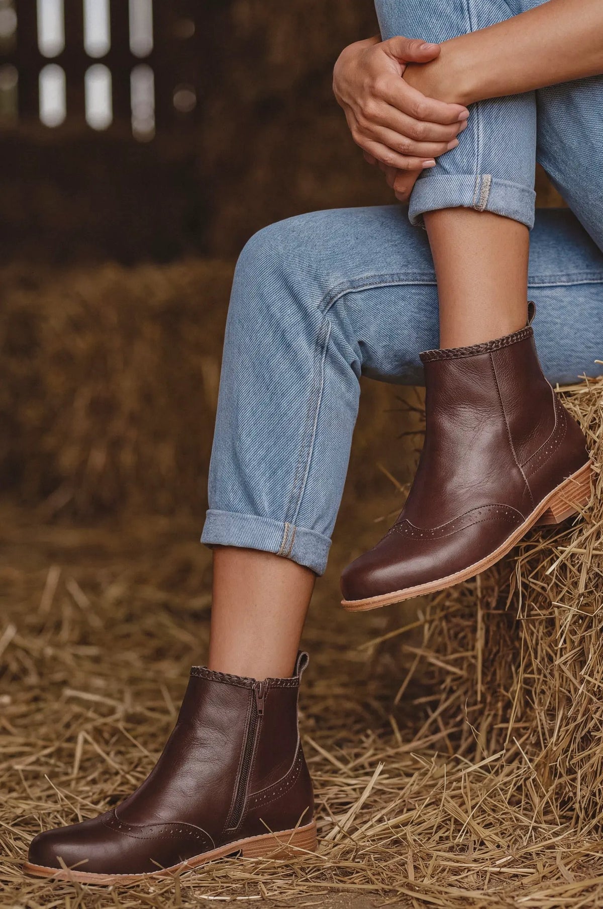 Heritage Brogue Chelsea Leather Boots by ELF
