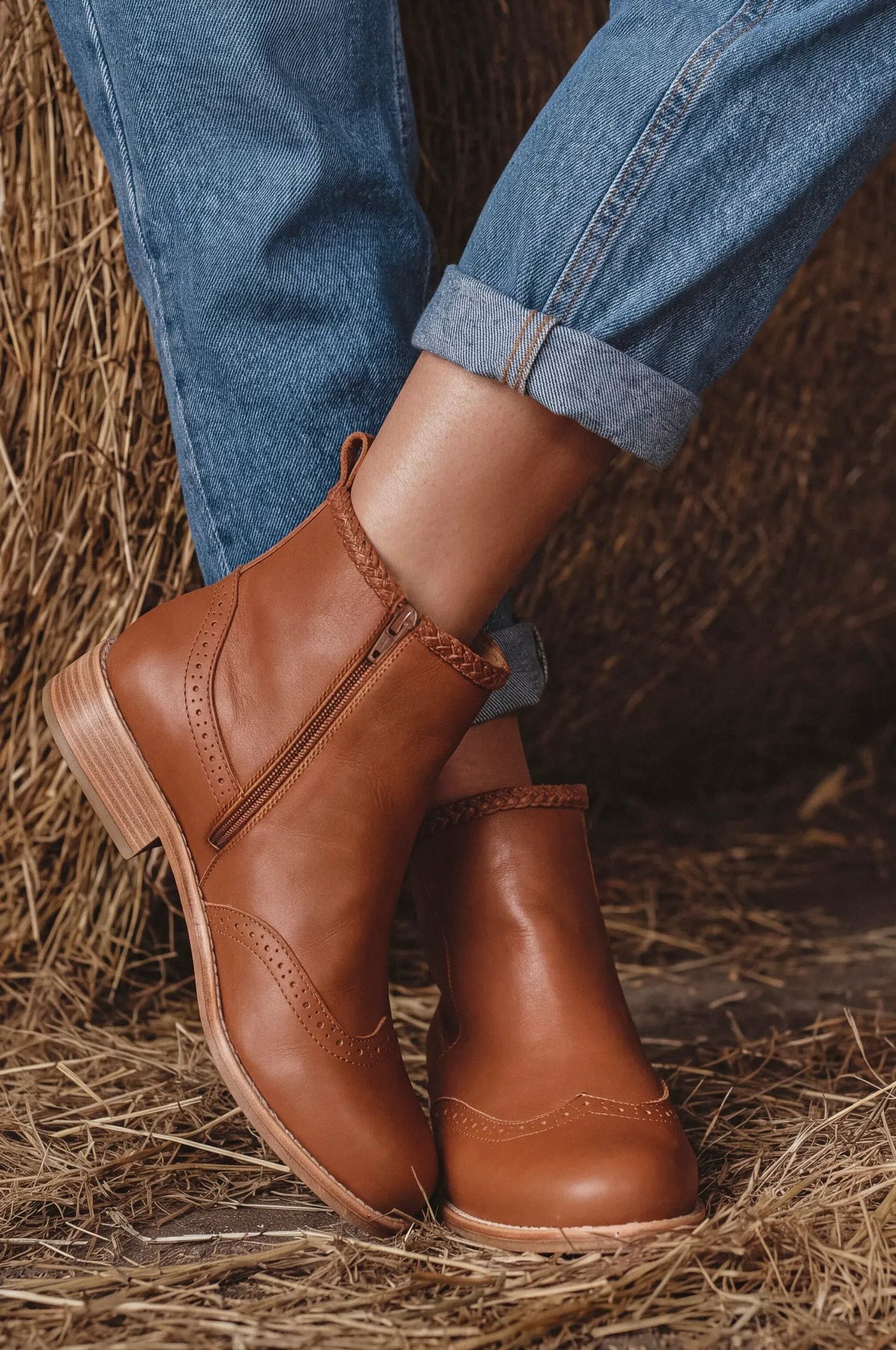 Heritage Brogue Chelsea Leather Boots by ELF