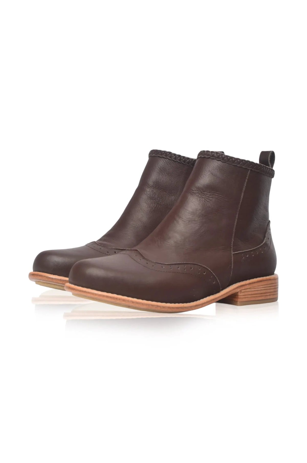 Heritage Brogue Chelsea Leather Boots by ELF