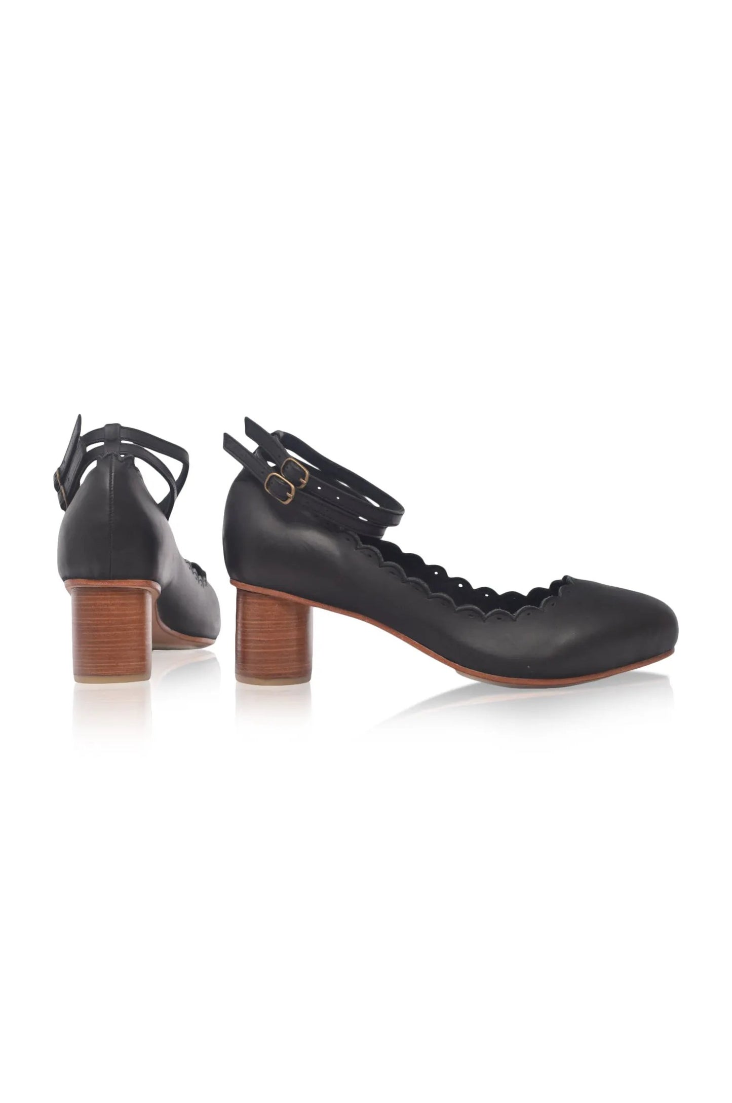 Hermosa Round Heel Leather Pumps 5 cm (Sz. 12.5) by ELF