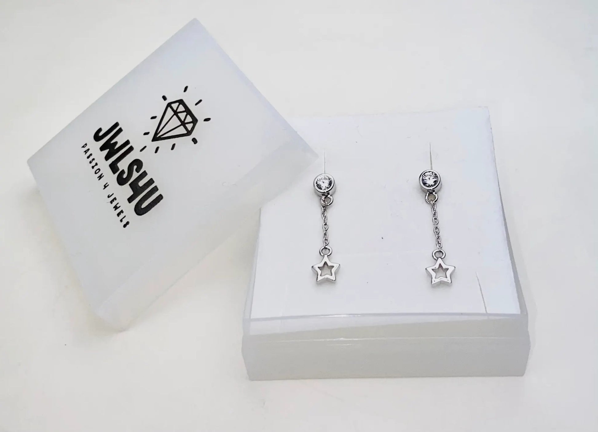 Oorhangers met circel en staafje aan ketting Zilver JE040S by Jwls4u