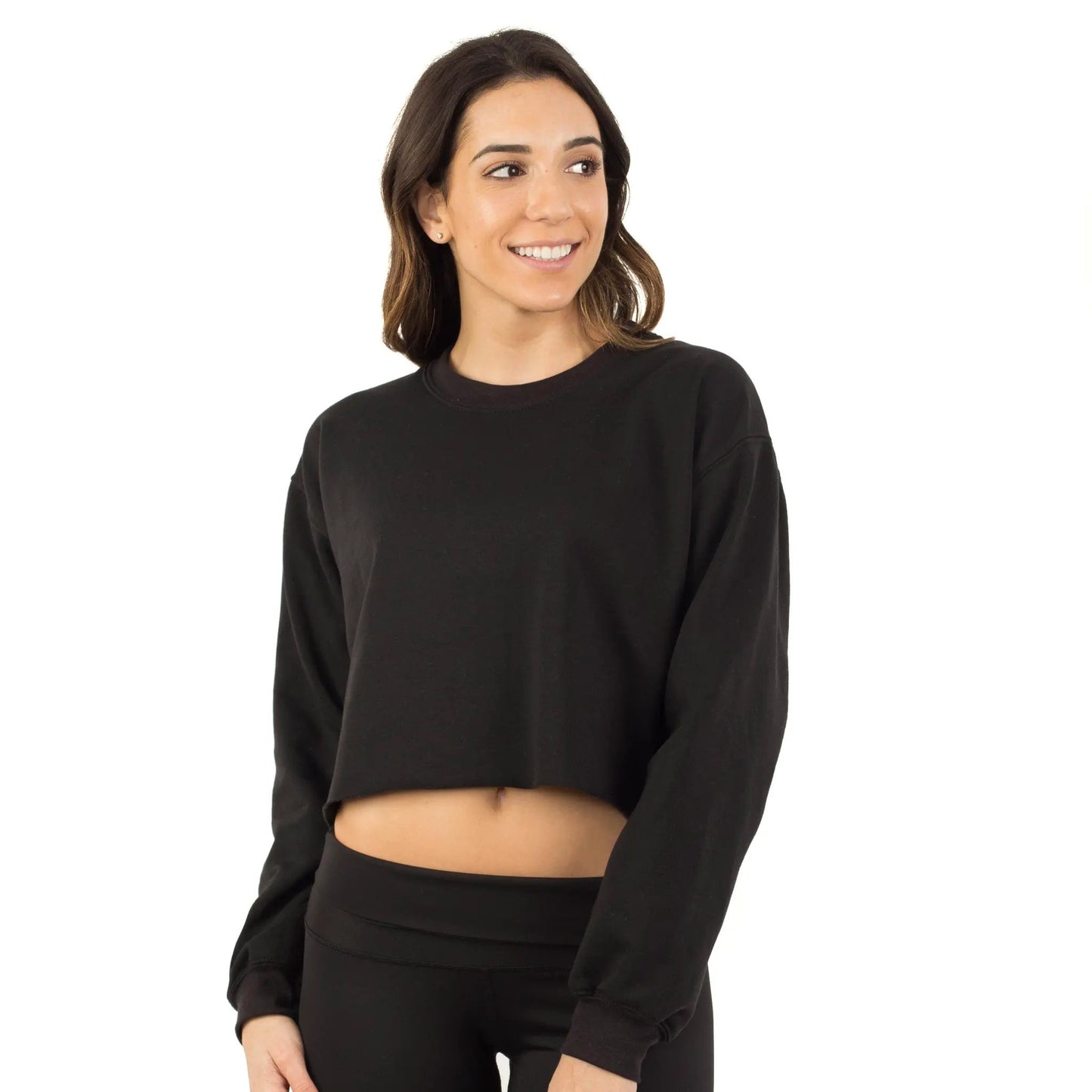 6035 - CLOSEOUT Women's Cropped Fleece Crew Neck Sweatshirt by POS Wholesale