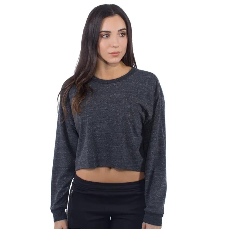 6045TB - CLOSEOUT Women's Cropped Long Sleeve Tri-Blend Tee by POS Wholesale