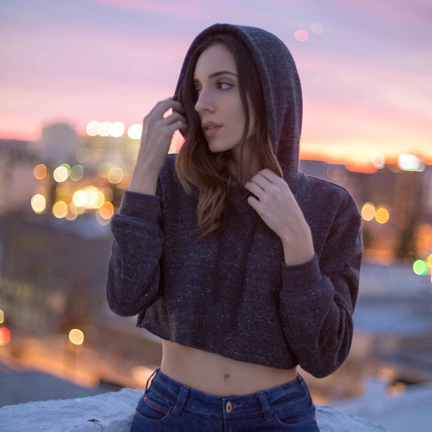 6036 - CLOSEOUT Women's Cropped Fleece Hoodie by POS Wholesale