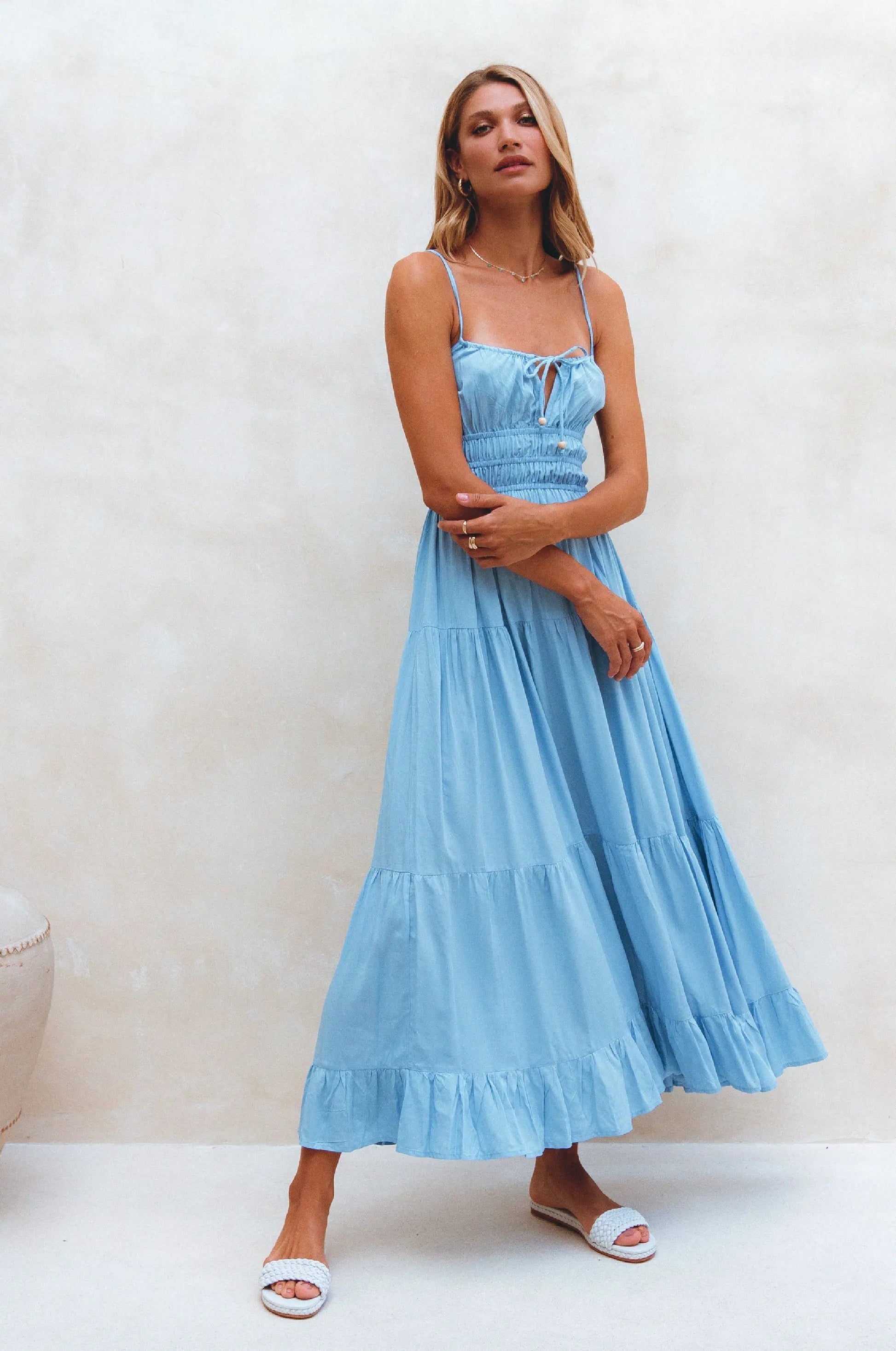 Isadora Tiered Maxi Dress (Sale) by ELF