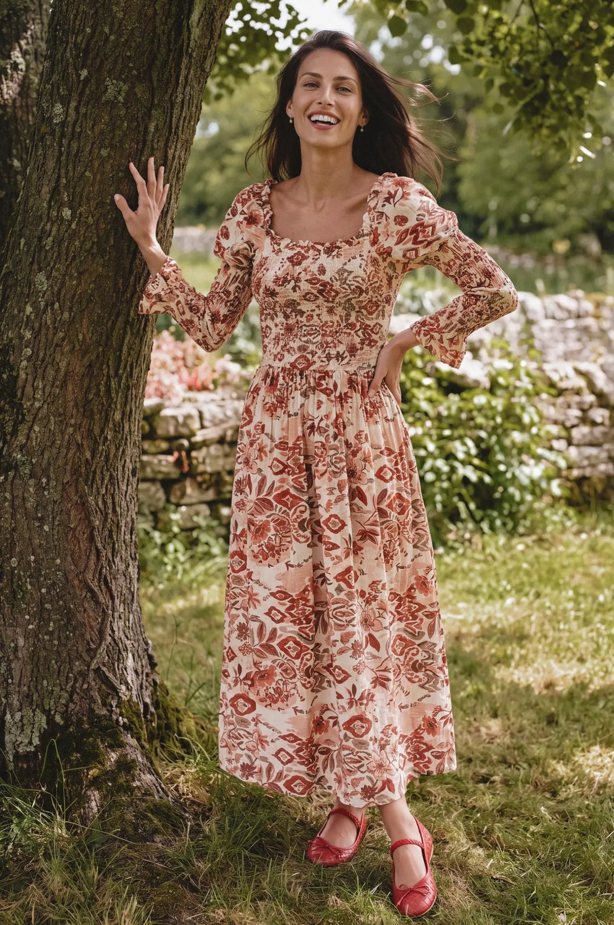 Ivy Lane Smocked Ruffle Maxi Dress by ELF