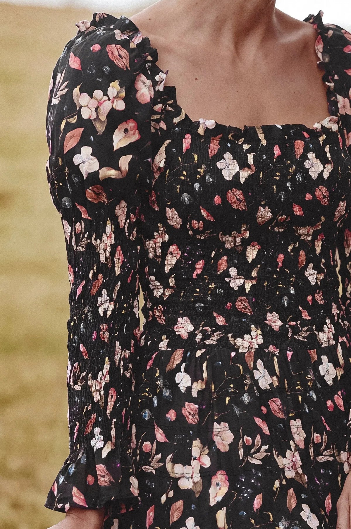 Ivy Lane Smocked Ruffle Maxi Dress by ELF