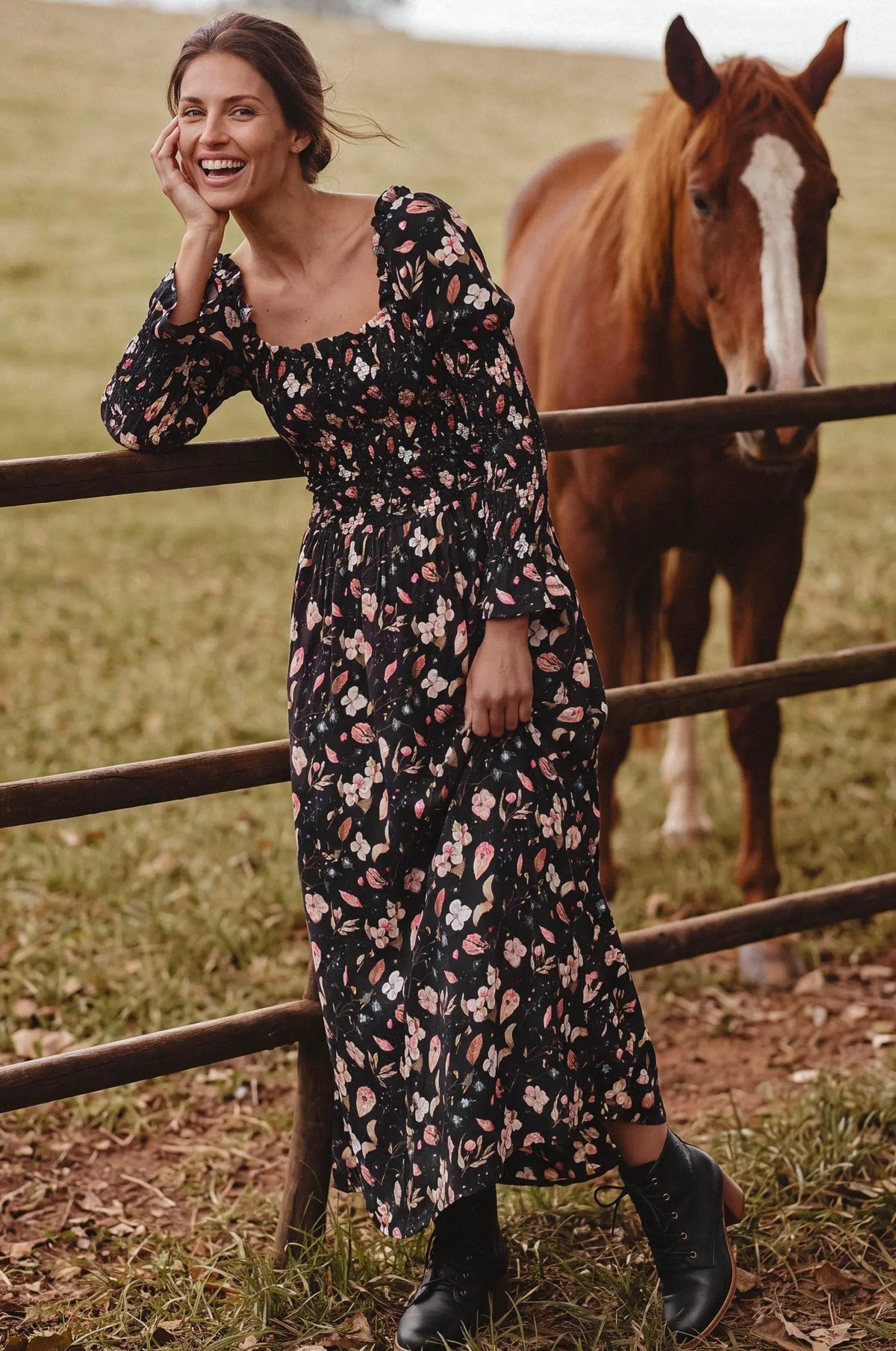 Ivy Lane Smocked Ruffle Maxi Dress by ELF