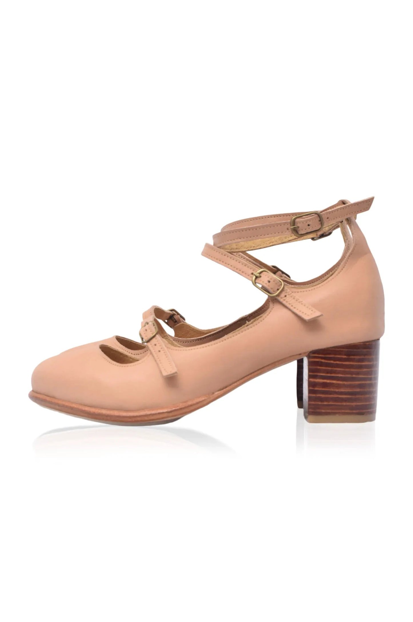 Jardin Block Heel Leather Pumps by ELF