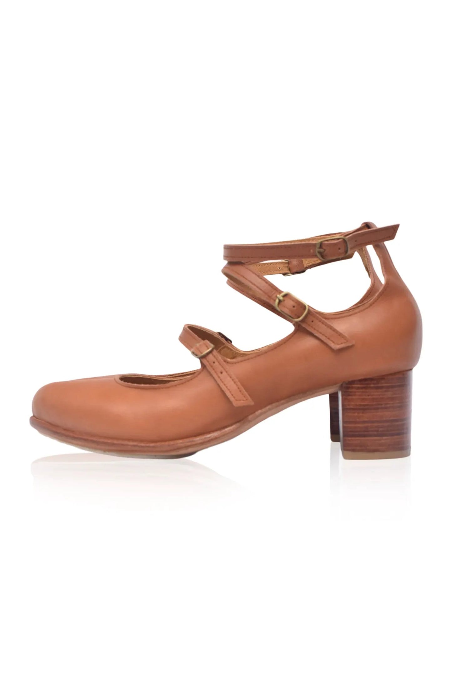 Jardin Block Heel Leather Pumps by ELF