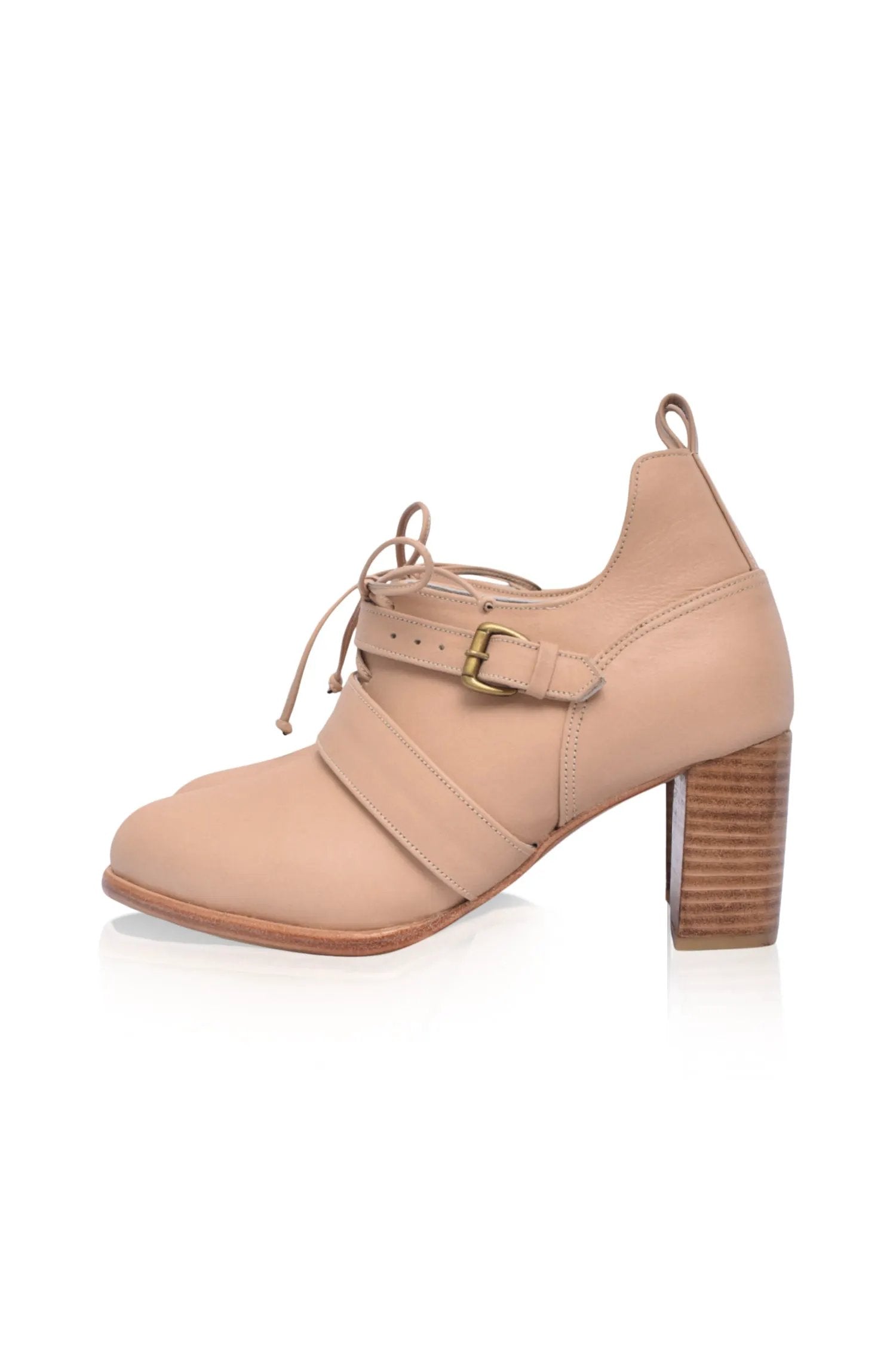 Josephine Lace-Up Leather 7 cm Heels (Sz. 6.5) by ELF