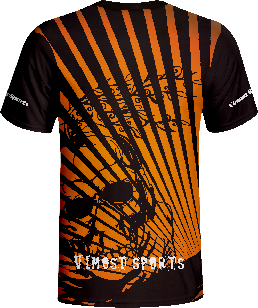 Orange Scorpion Graphic Sublimation T-Shirt by Vimost Sportswear