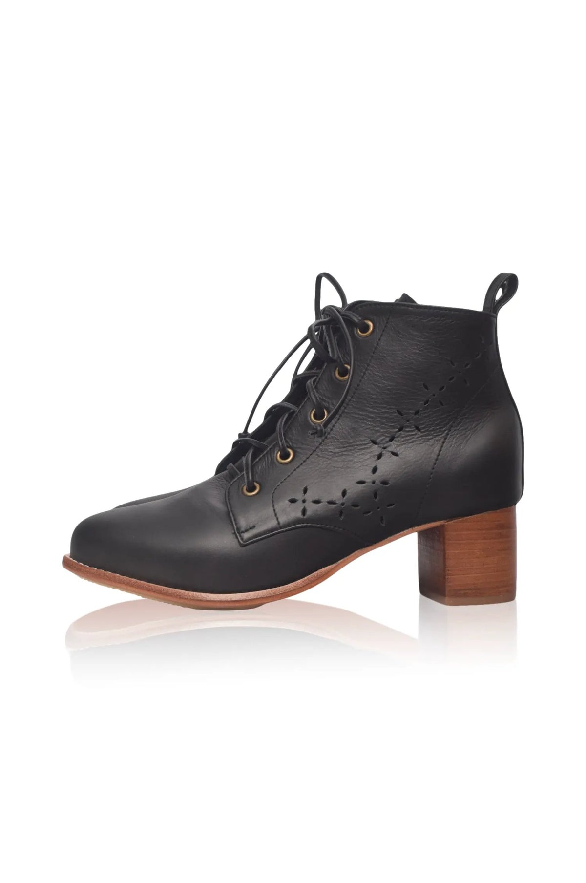 Elf La Boheme Refined Lace Up Leather Booties For Trendy Women by ELF