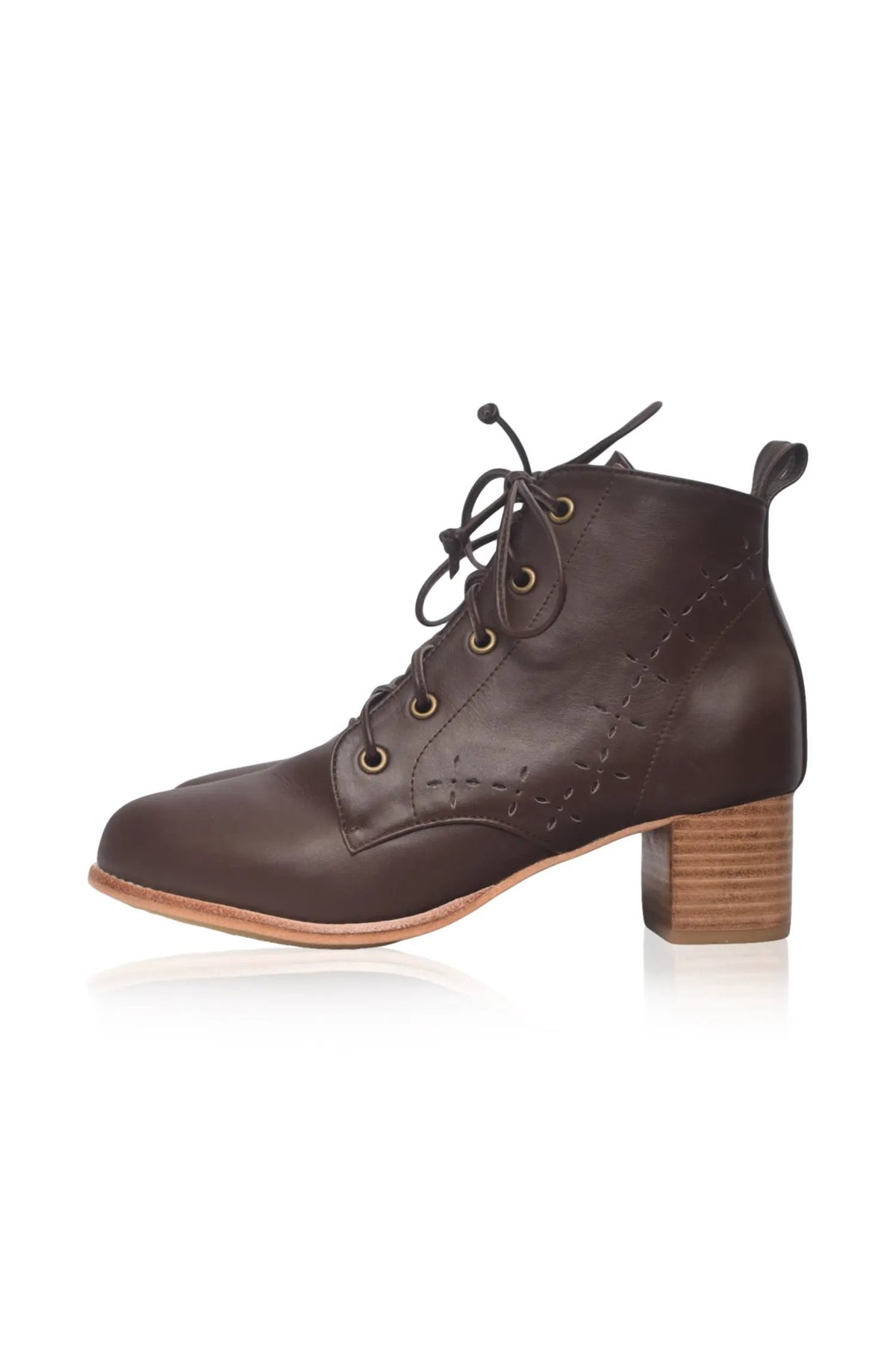 Elf La Boheme Refined Lace Up Leather Booties For Trendy Women by ELF
