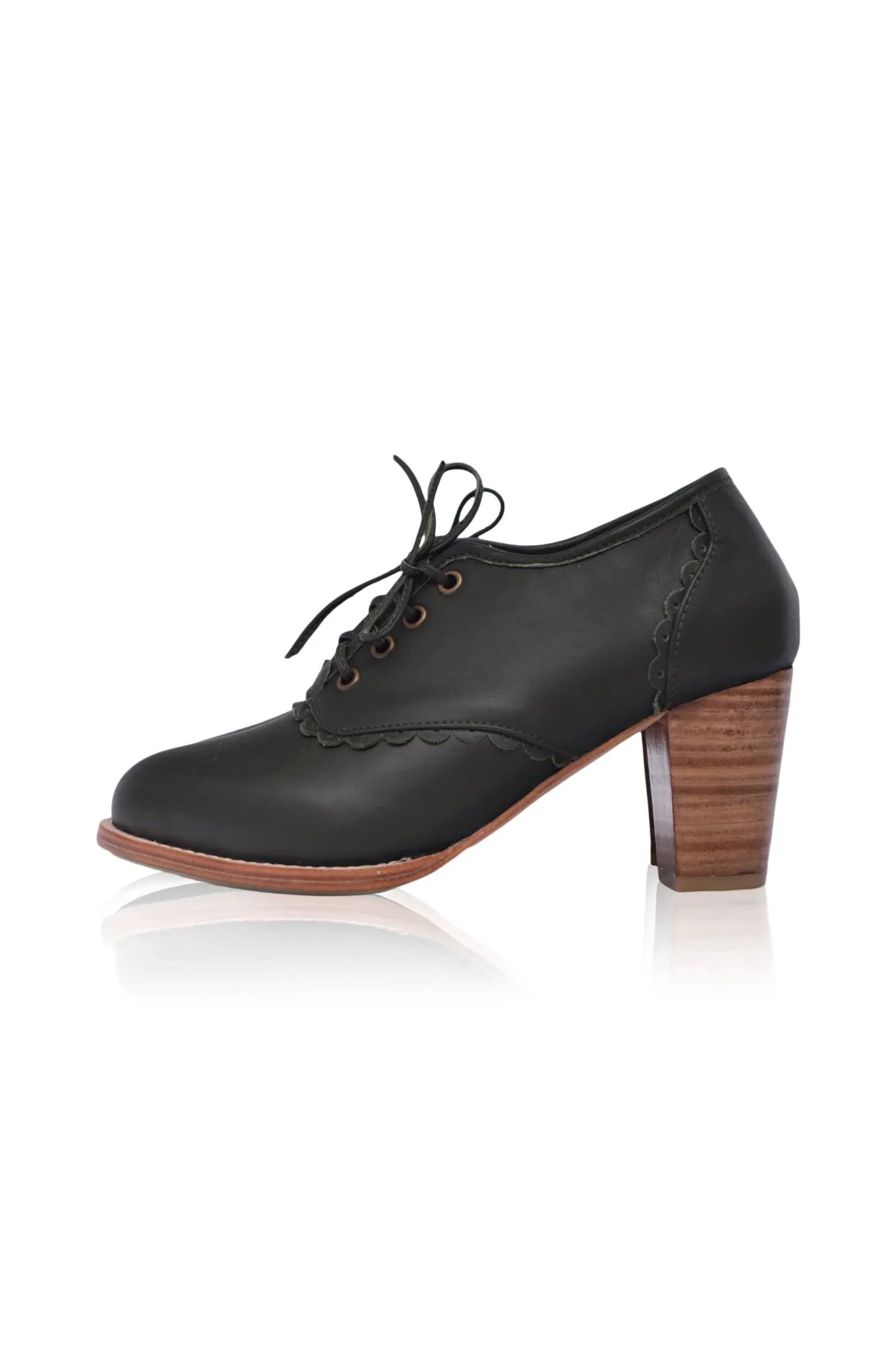 Lace Oxford Leather Heels by Local