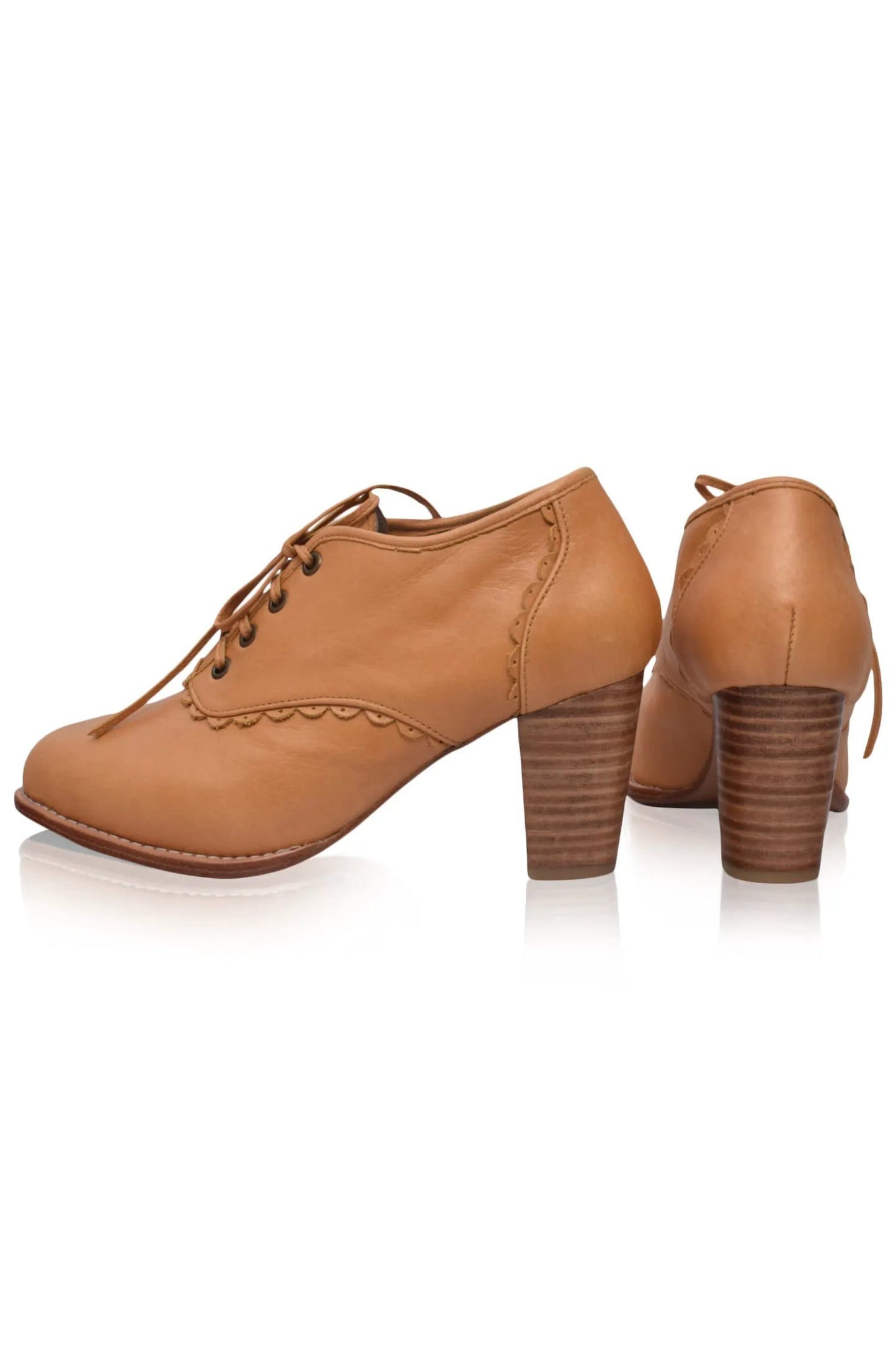 Lace Oxford Leather Heels by Local
