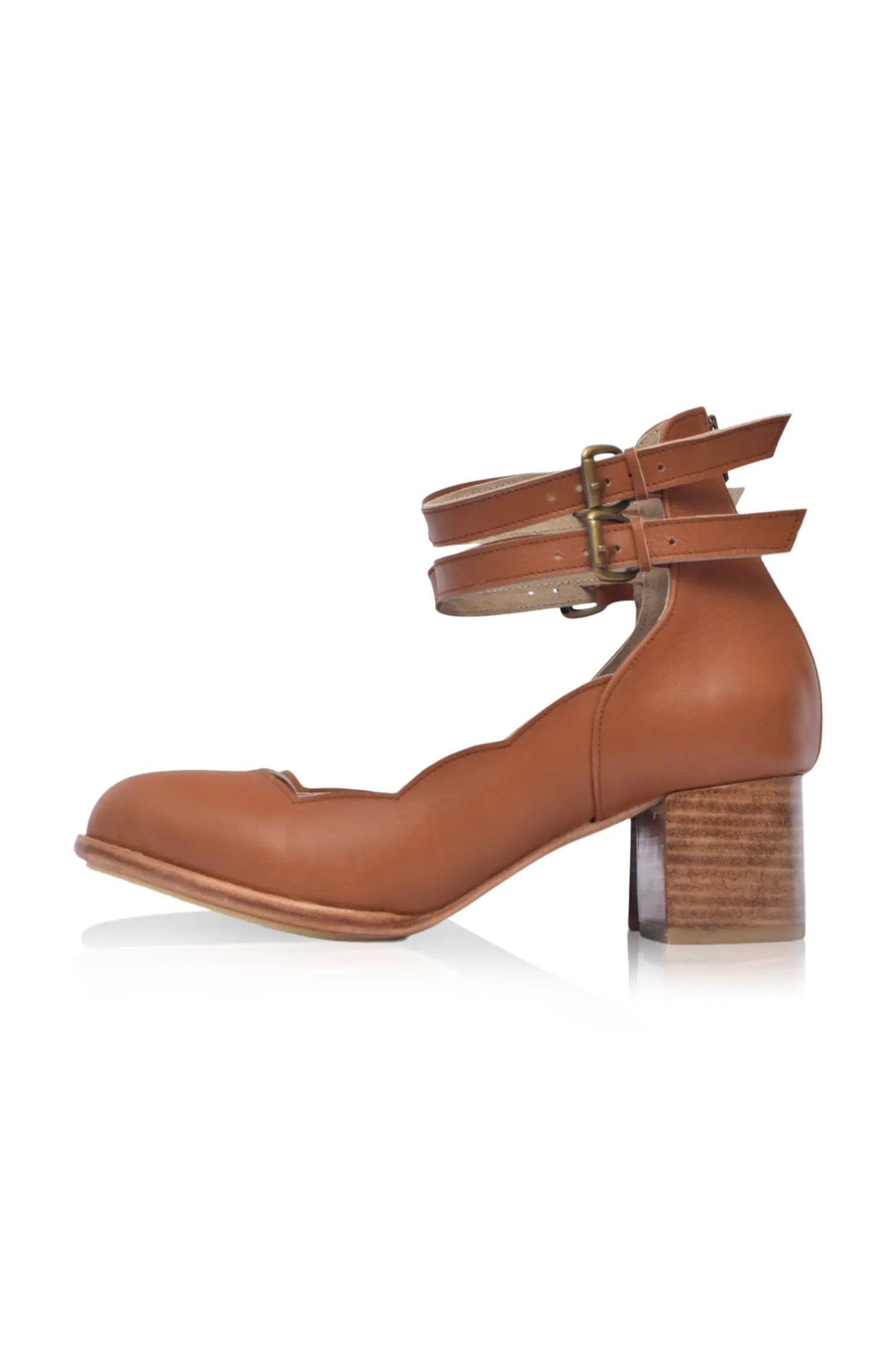 Lily Valley Scalloped Leather Heels by ELF