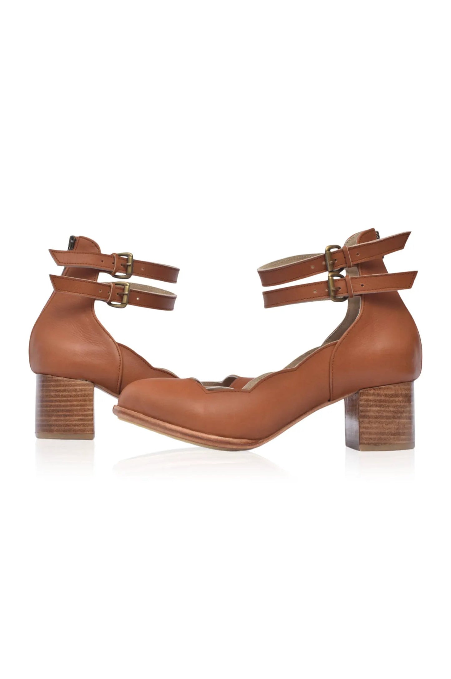 Lily Valley Scalloped Leather Heels by ELF