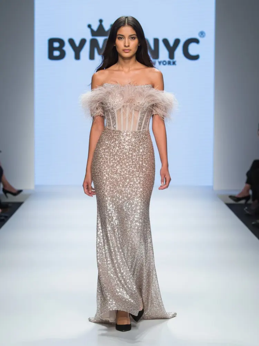 Long Nude Evening Dress CLINTON HILL: Prêt-à-Porter Line BYMANYC ® New York by BYMANYC ® New York