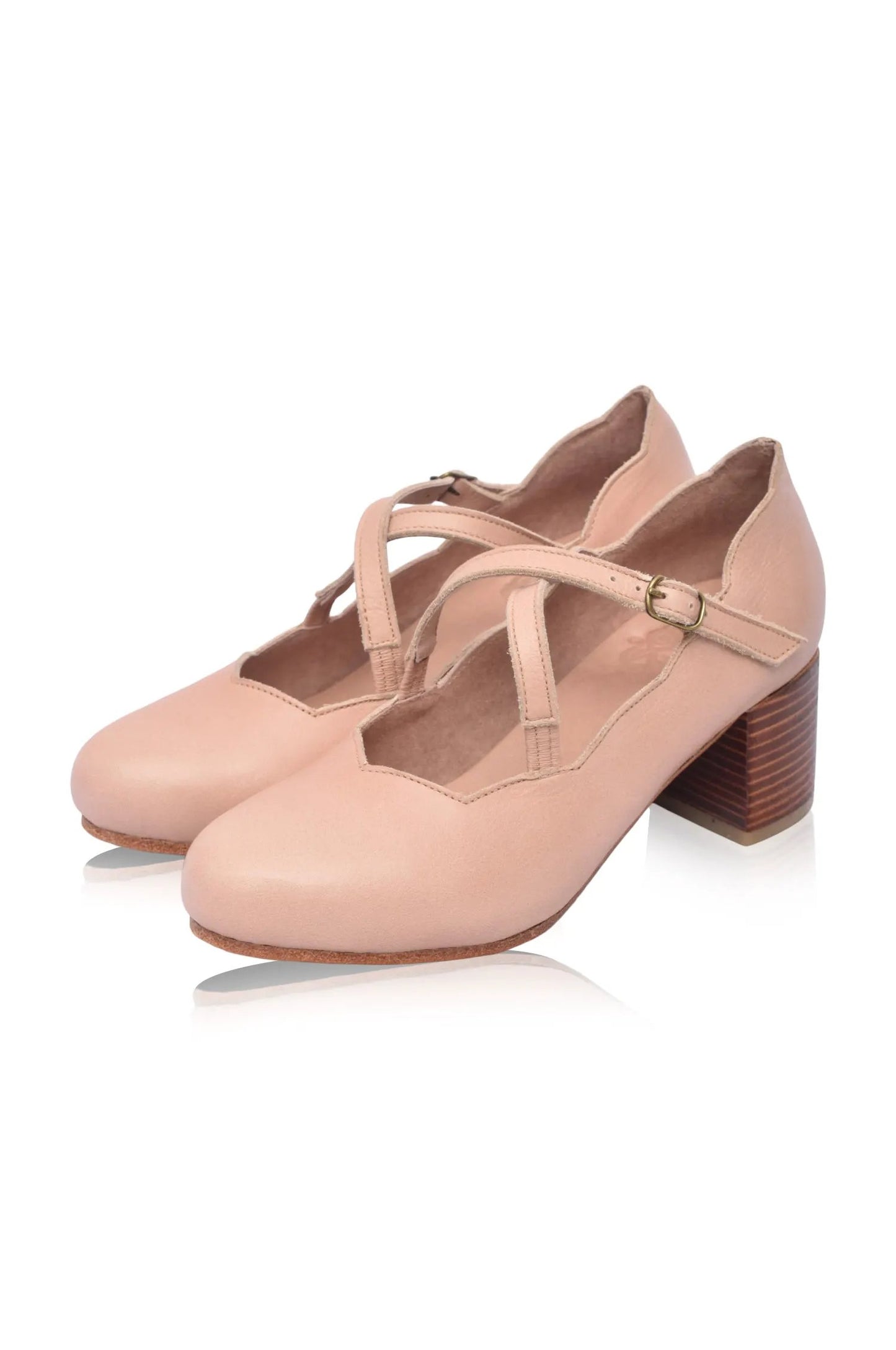 Lotus Criss Cross Leather Heels by ELF